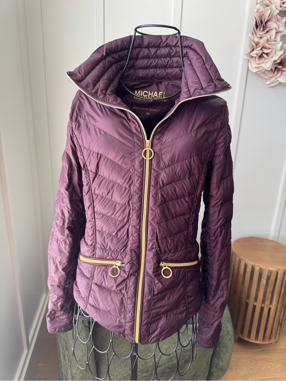 Michael Kors Packable Down Jacket | Plum/Burgundy | Women’s XS